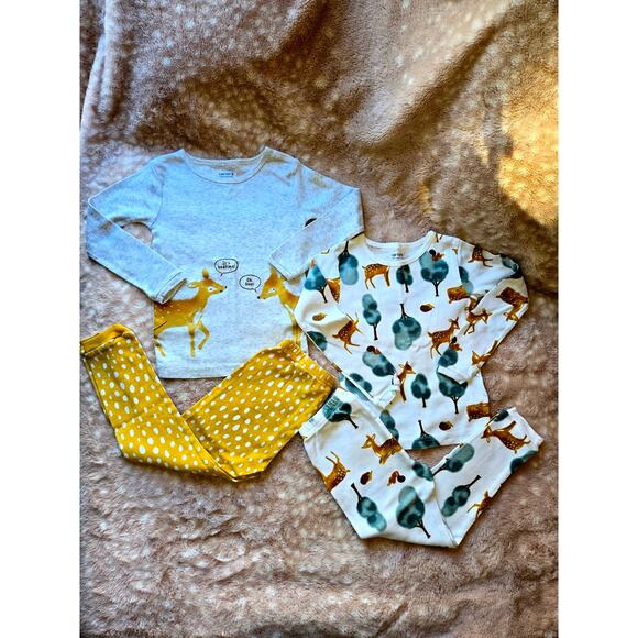 Carter's 4 piece Deer pajama set in 3T - Picture 2 of 3